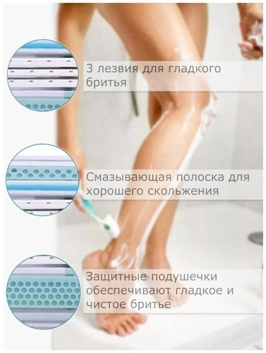 Одноразовая женская бритва с двумя лезвиями и увлажняющей полоской MoistureRich — фото 5