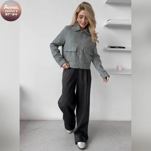 Куртка из кашемира и драпа — фото 9
