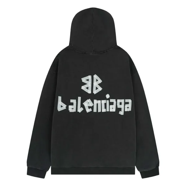 Balenciaga худи гранж с лентами — фото 8