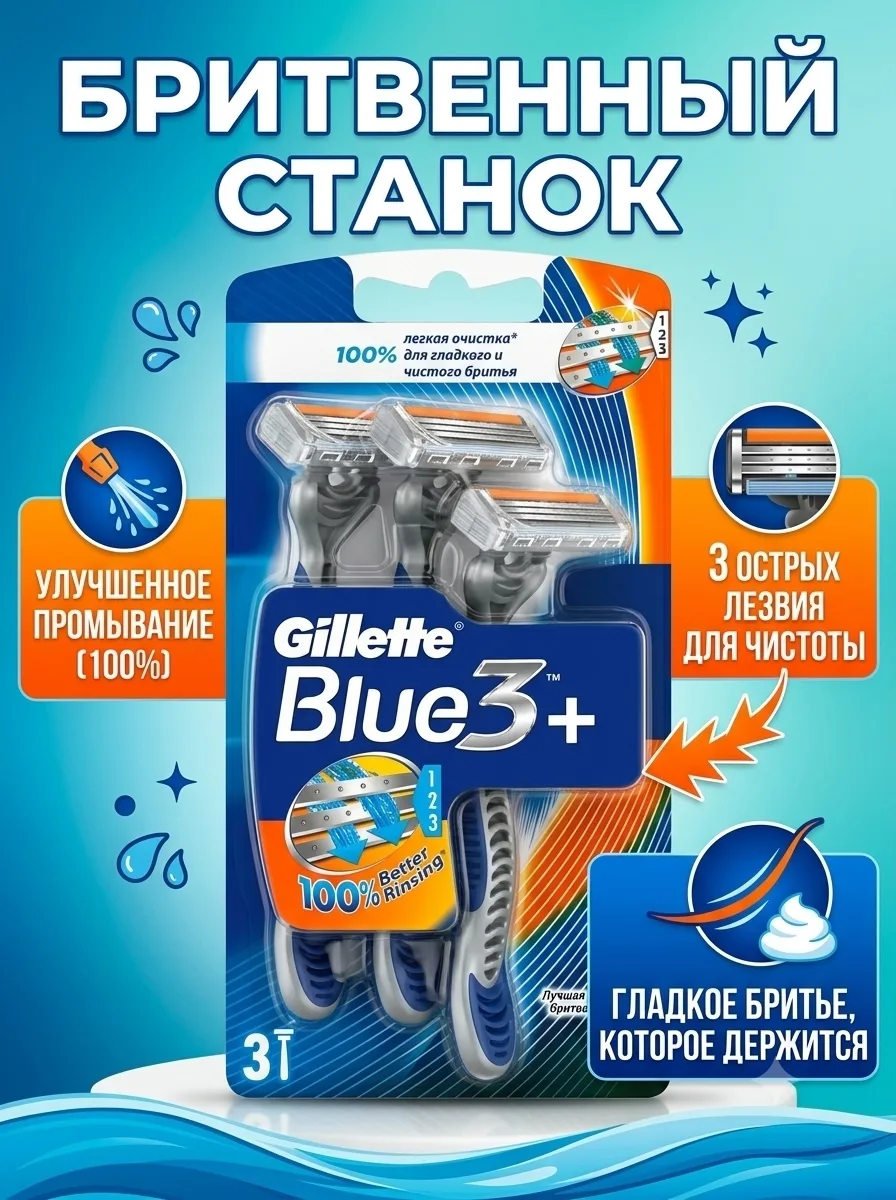 Перчатки Gillette Blue3 Comfort Бритва мужская — фото 1