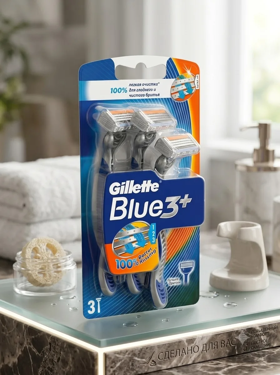 Перчатки Gillette Blue3 Comfort Бритва мужская — фото 8
