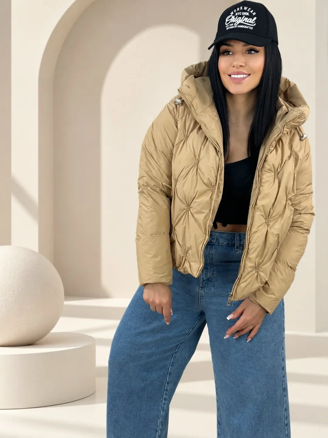 Сезон весна осень куртка средни длина — фото 14