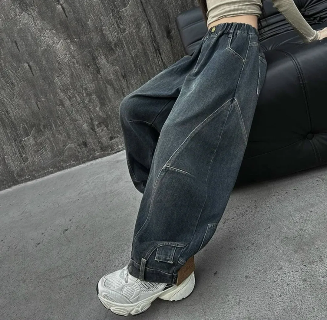 Джинсы джоггеры oversize baggy светло-голубые — фото 2