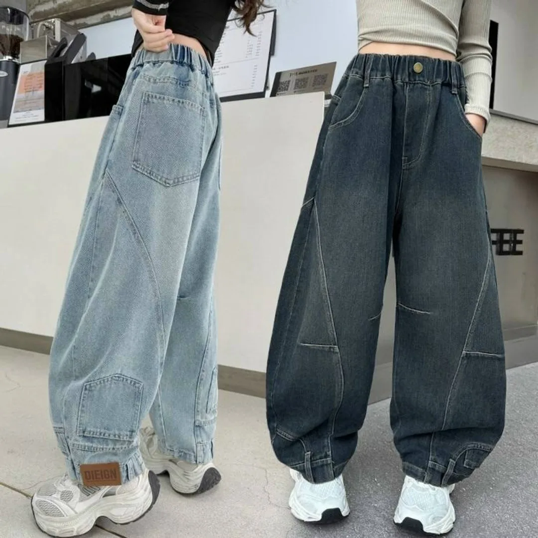 Джинсы джоггеры oversize baggy светло-голубые — фото 4