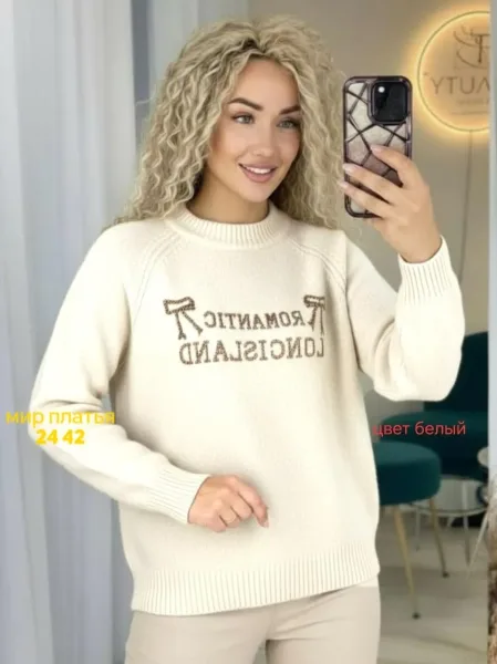 Кофточка из тянущегося кашемир-вязаного материала — фото 1