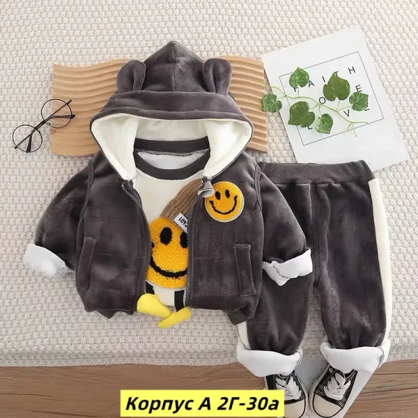 Костюм тройка из натурального меха с начесом, подходит для детей — фото 19