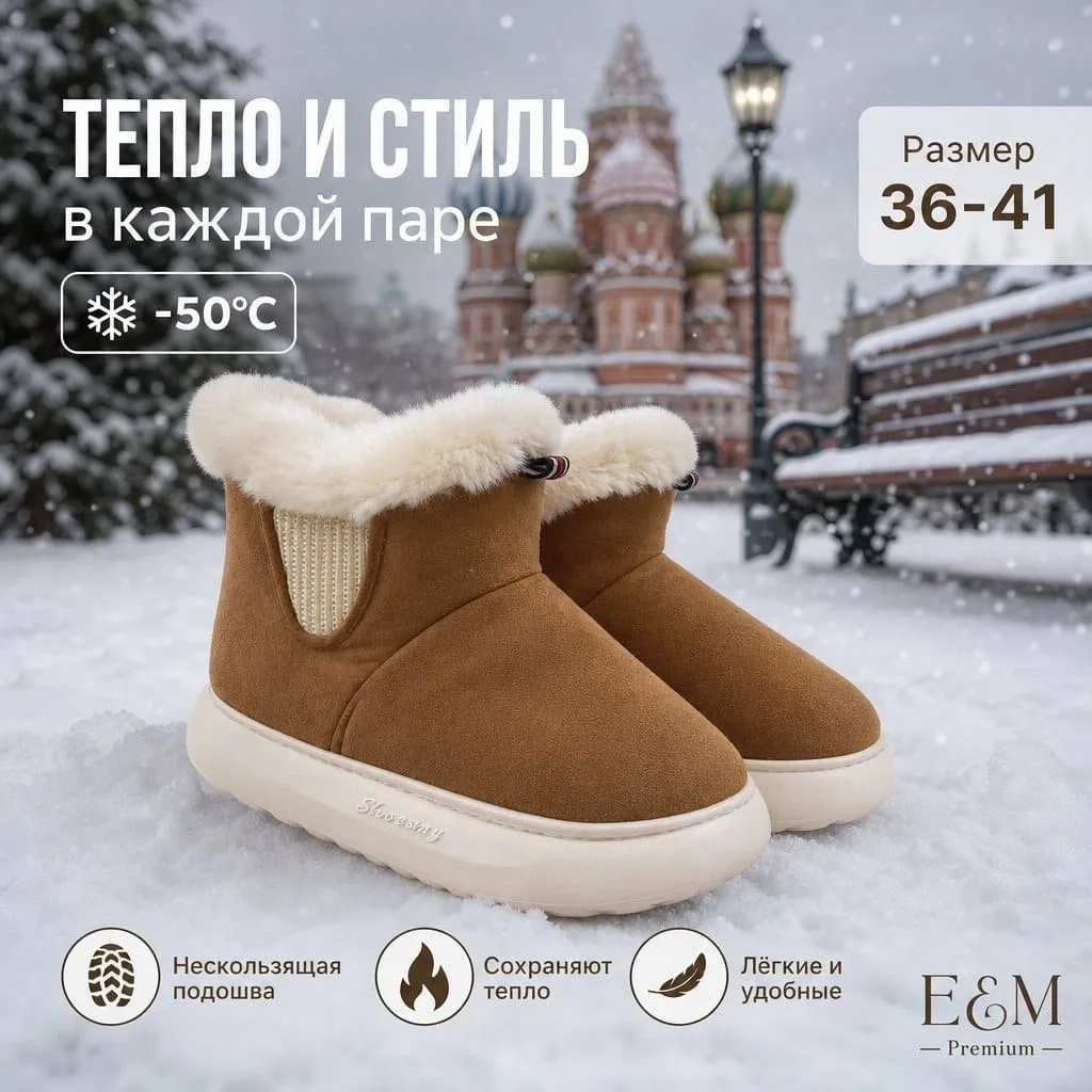 Новые модели зимние угги, в коробке, 2 цвета — фото 4