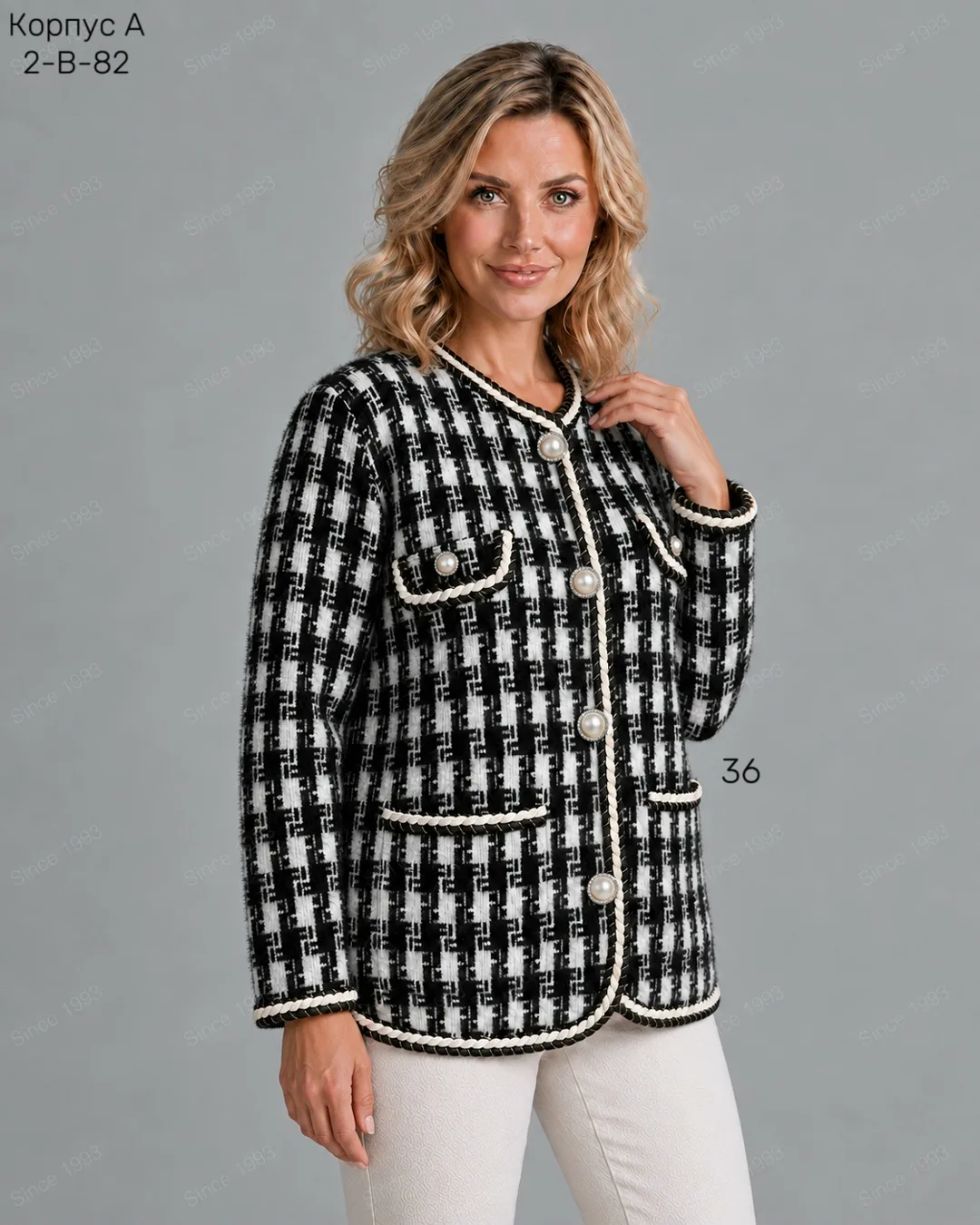 Женский кардиган из смесового материала — 20 шерсть 20 WOOL, 80 POLYESTER — фото 2