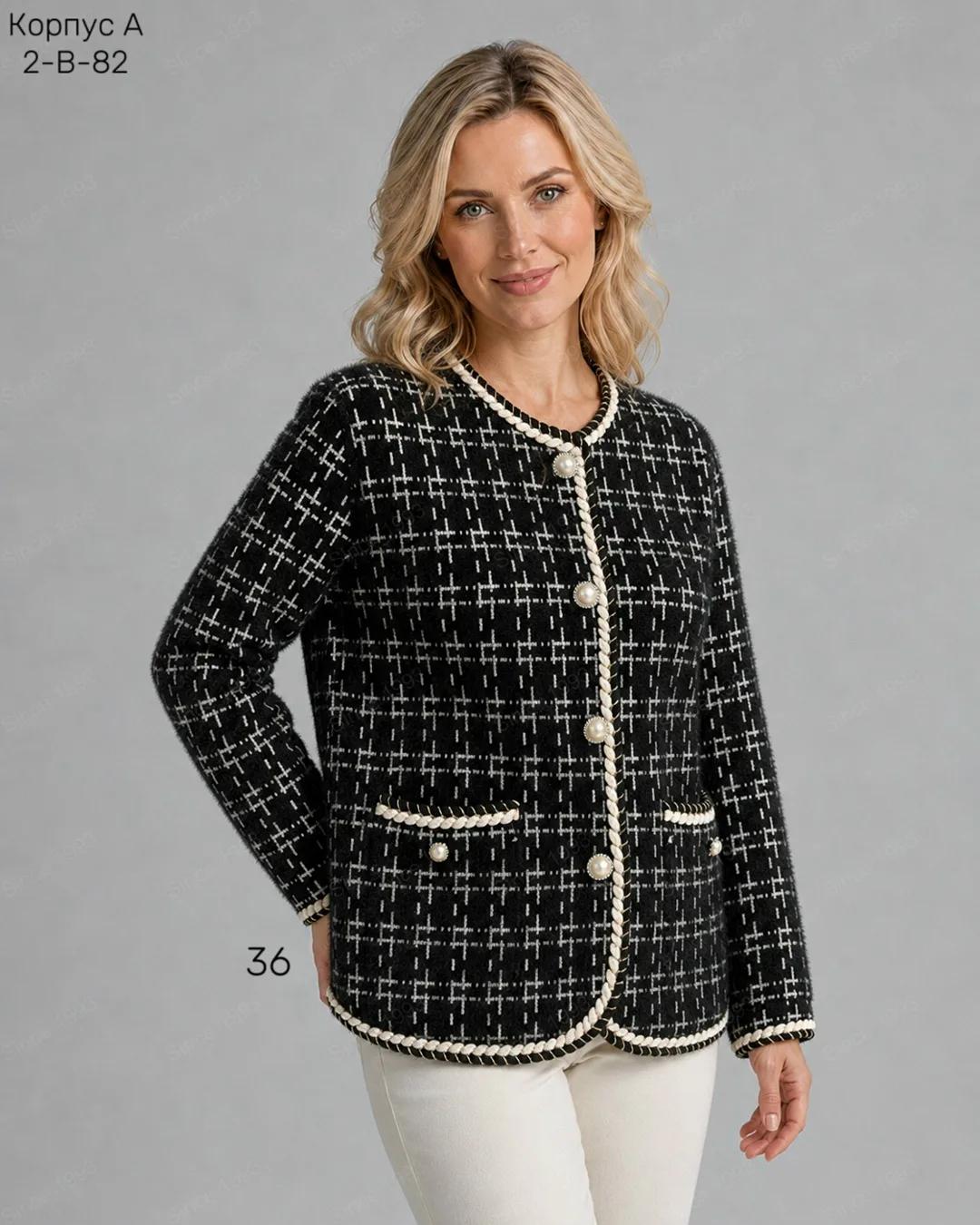 Женский кардиган из смесового материала — 20 шерсть 20 WOOL, 80 POLYESTER — фото 9