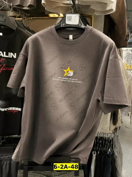 Футболка мужская оверсайз хлопок — фото 3