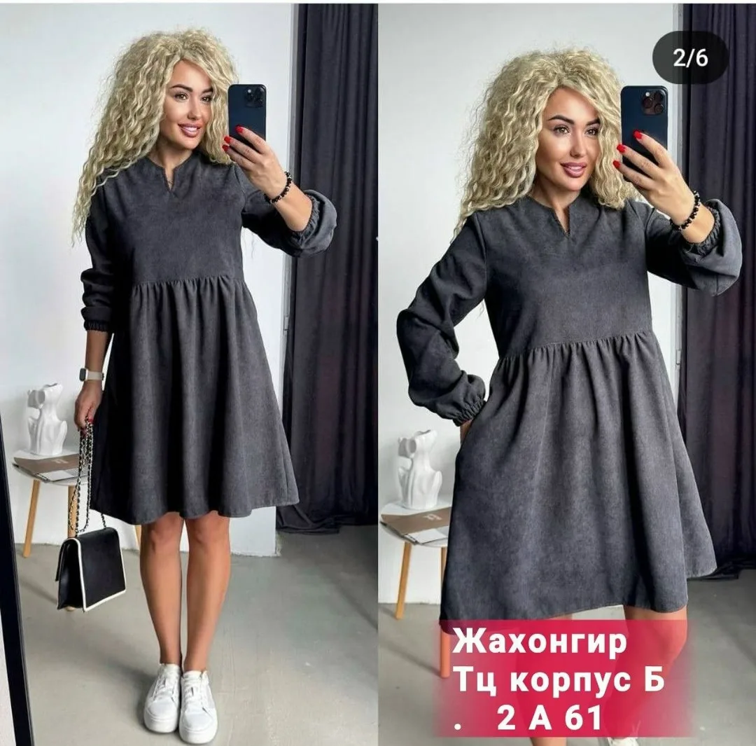 Платье вельвет — фото 4