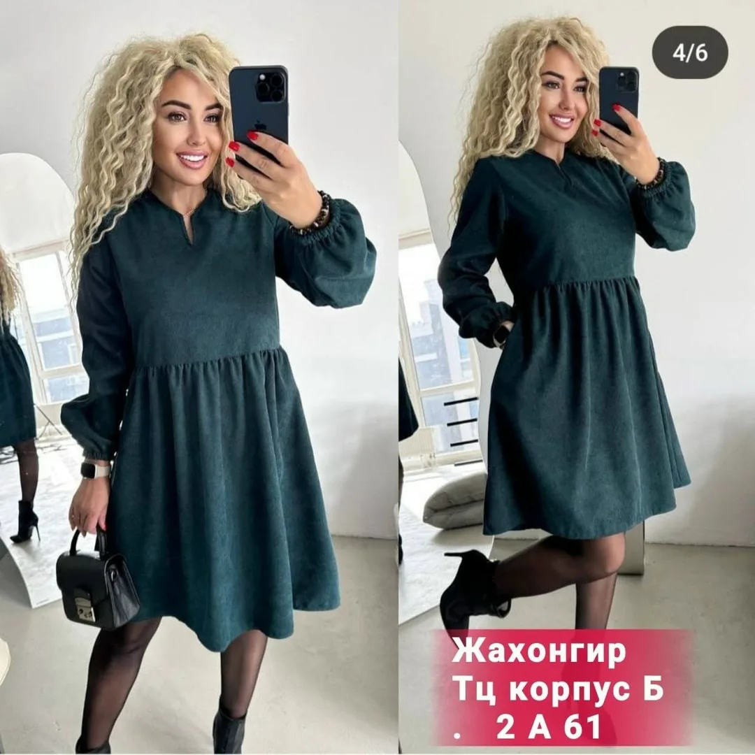 Платье вельвет — фото 11