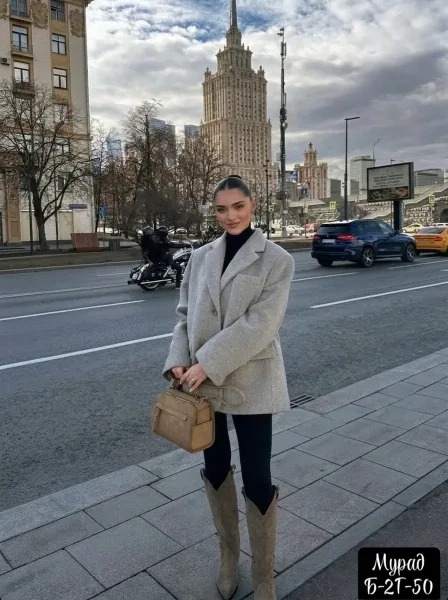 Пиджак-палто из корейского производства с полной подкладкой — фото 2