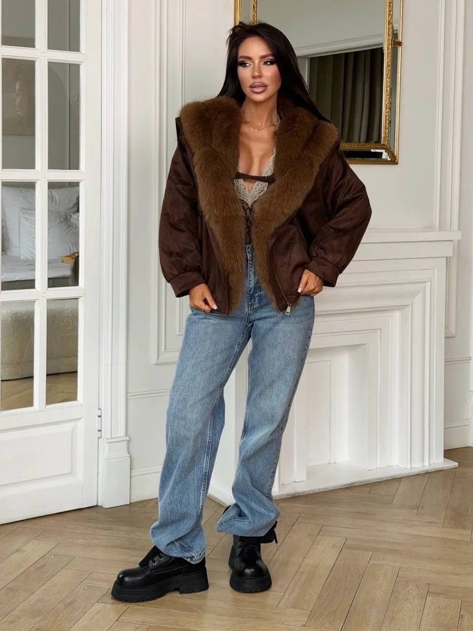 Парка MaxMara с мехом лисы и енота — фото 2