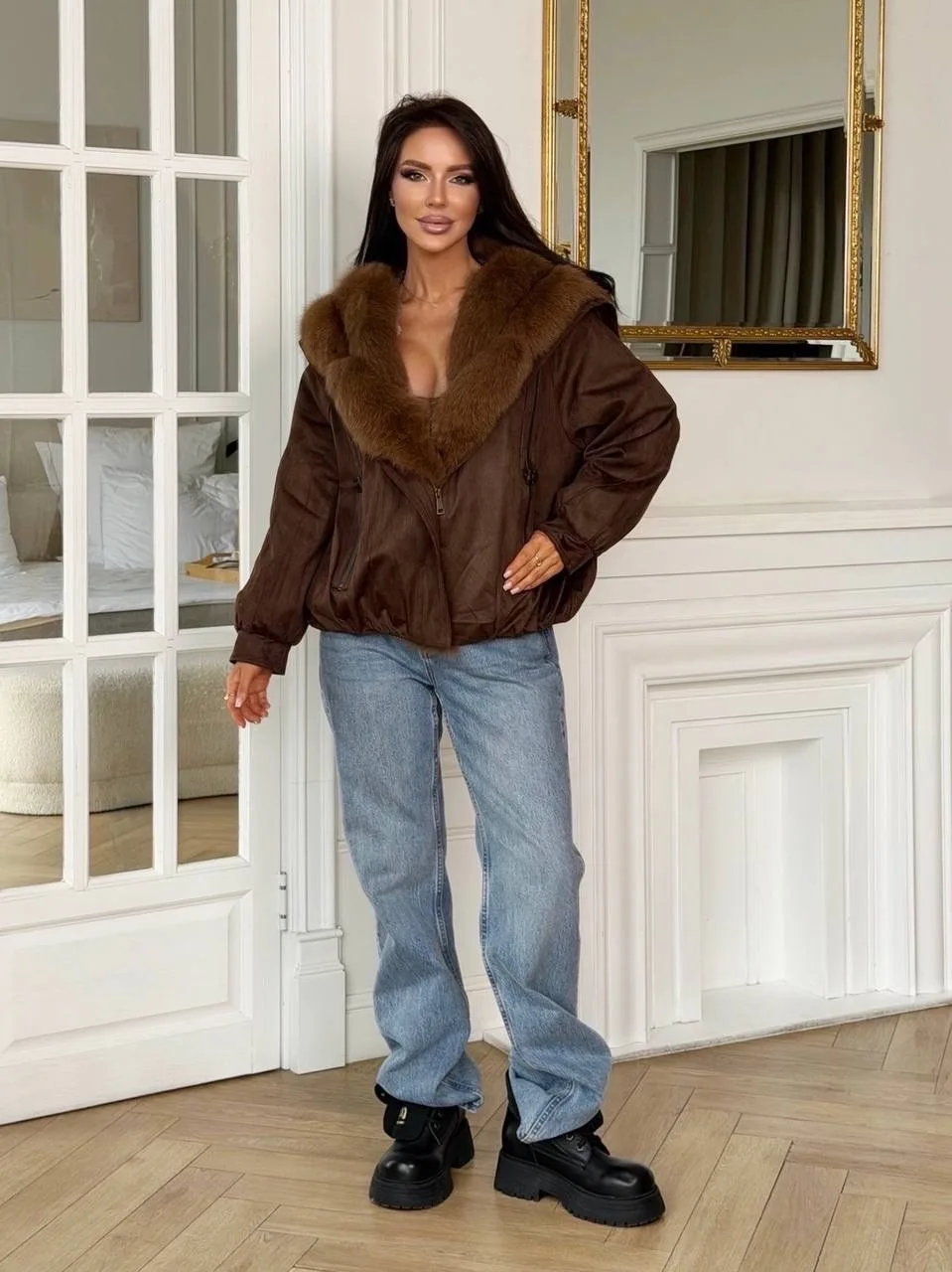 Парка MaxMara с мехом лисы и енота — фото 19