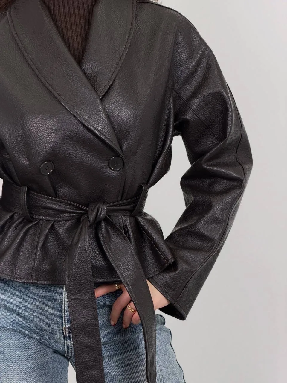 Кожаная куртка S M L — фото 2