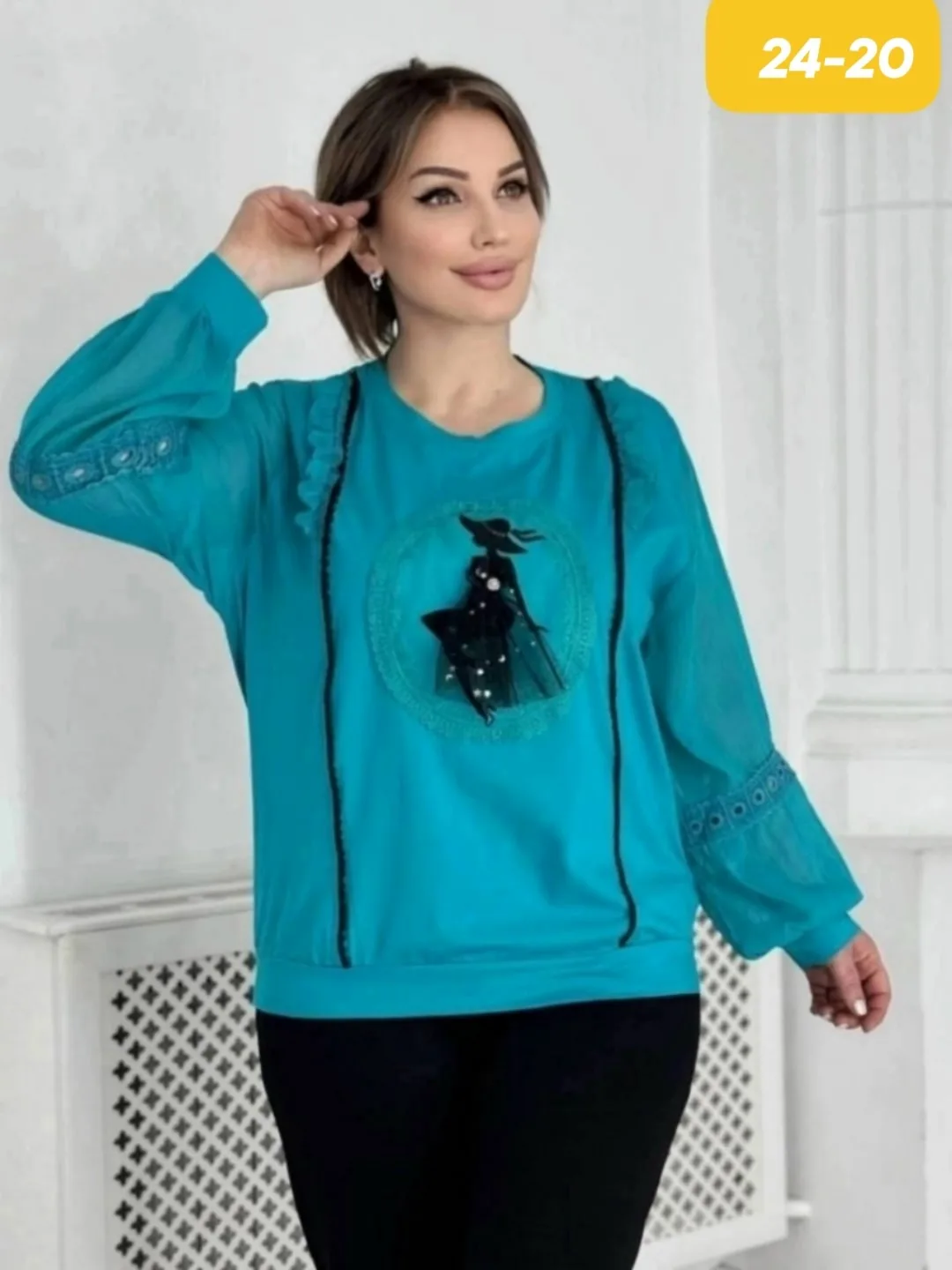 Блузка Модная кофточка, хлопок — фото 2