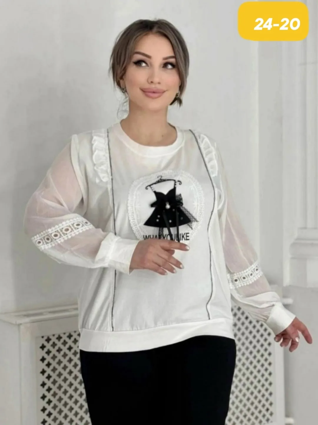 Блузка Модная кофточка, хлопок — фото 7