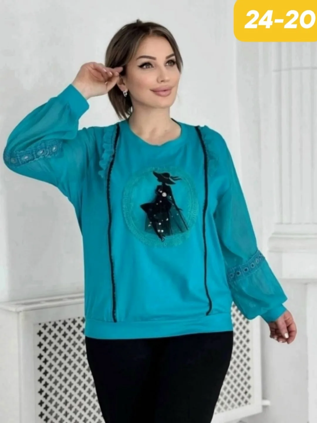 Блузка Модная кофточка, хлопок — фото 8