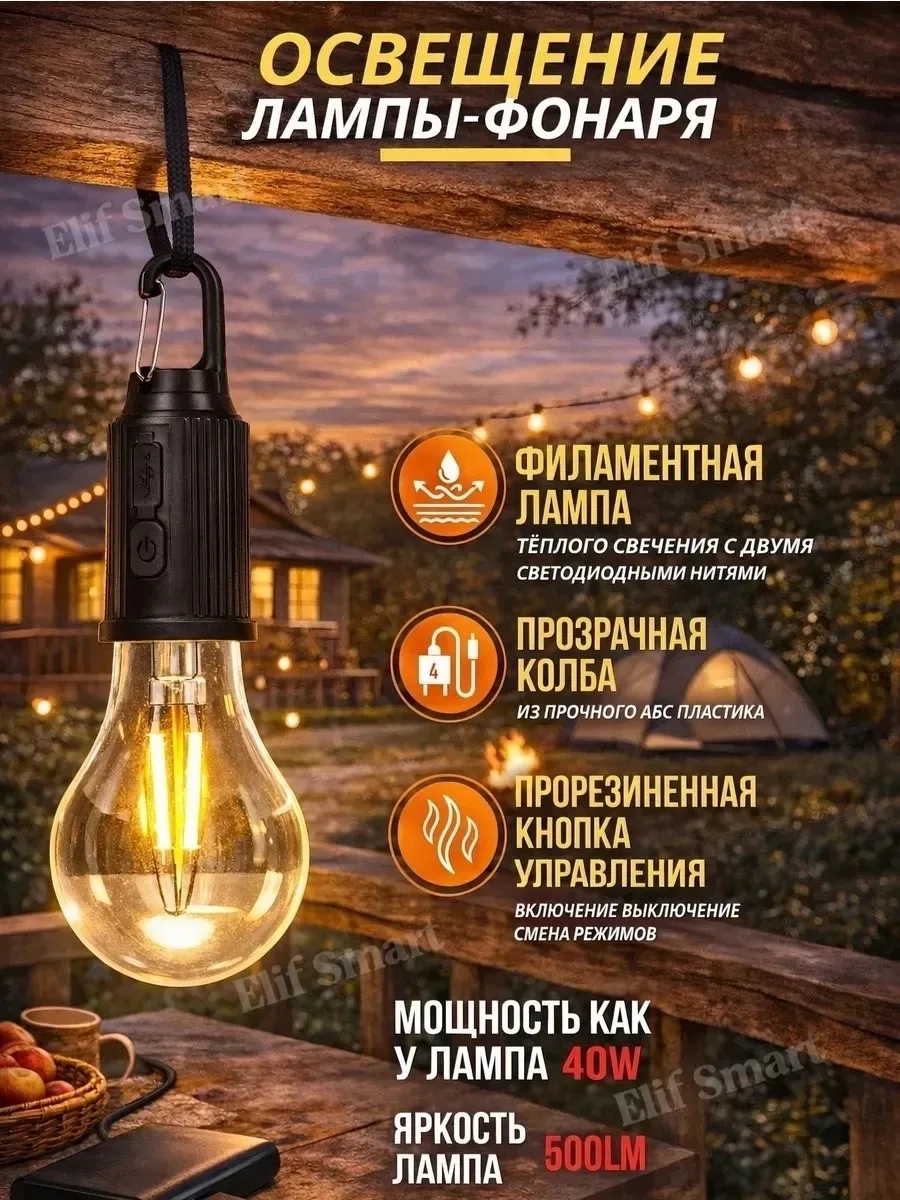 Портативный светодиодный фонарь с 5 модулями и 6 режимами работы — фото 1