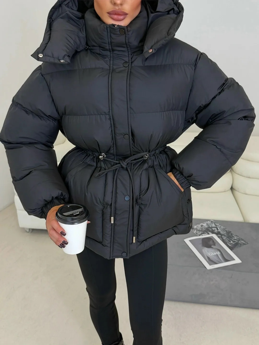 Зимняя куртка серая — фото 4