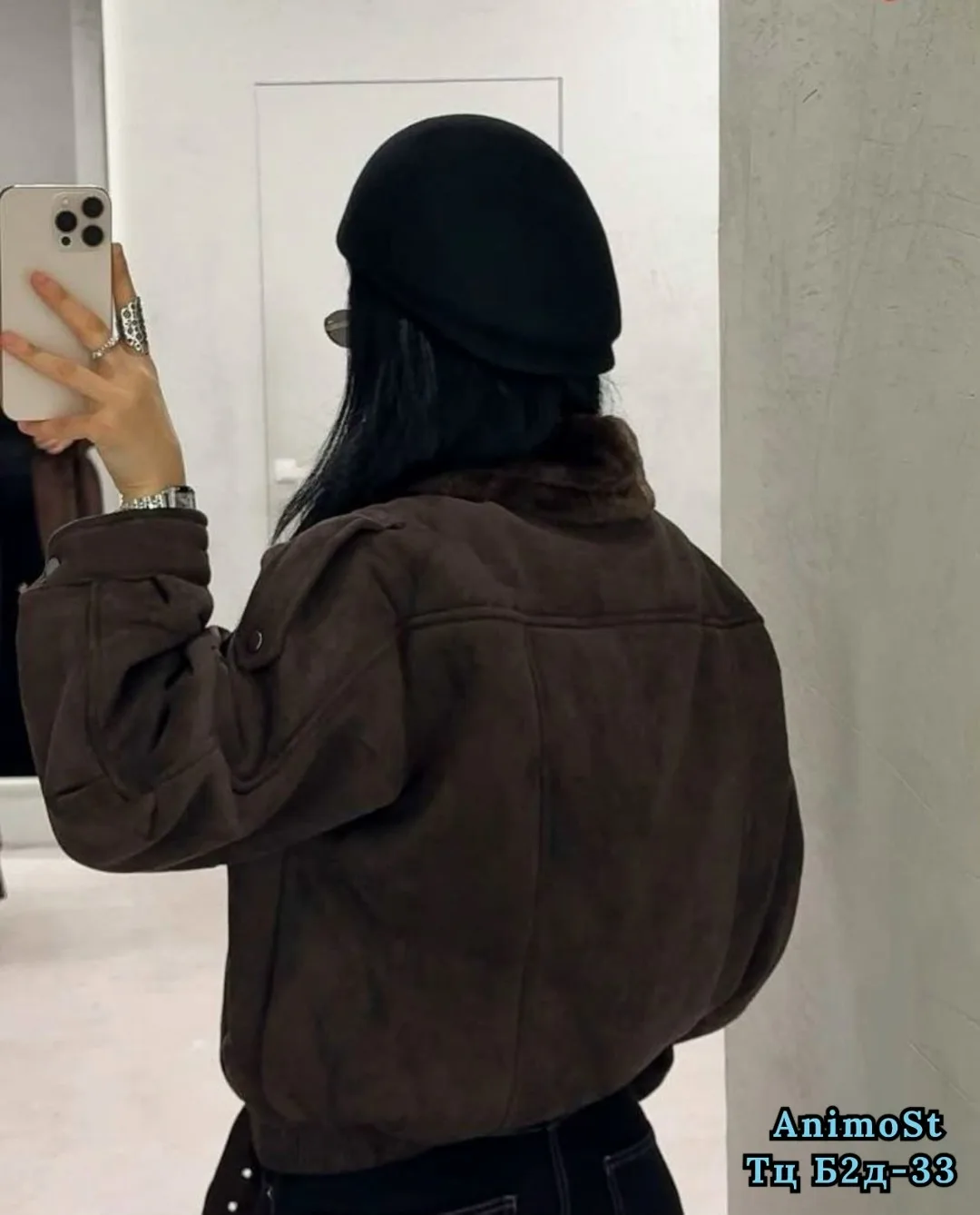 Дубленка из искусственного меха, коричневая, S/M/L/48 — фото 1