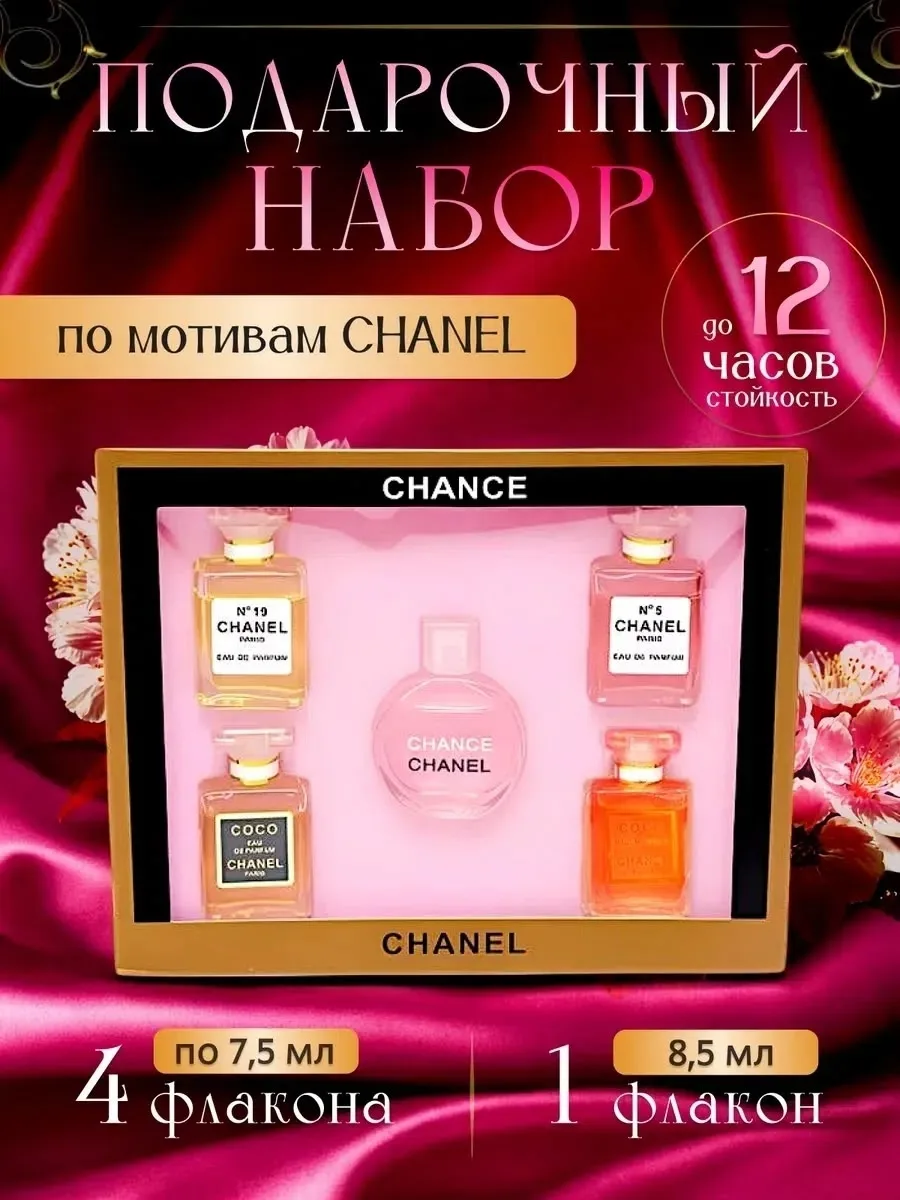 Набор из пяти классических ароматов CHANEL: Chance, №5, №19, Coco — фото 1