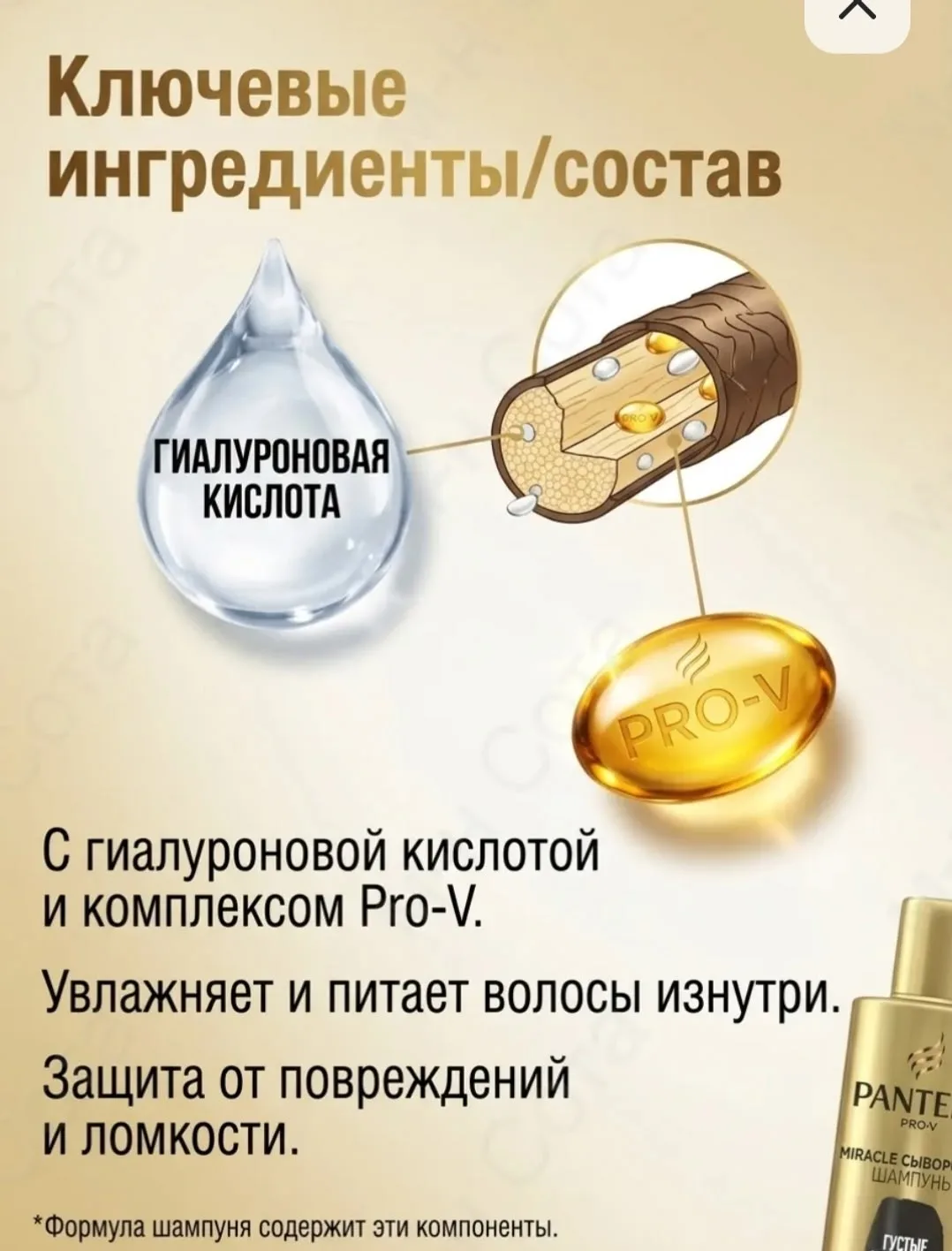 Шампунь Pantene Pro-V Miracle, Сыворотка, Густые и Крепкие — фото 4