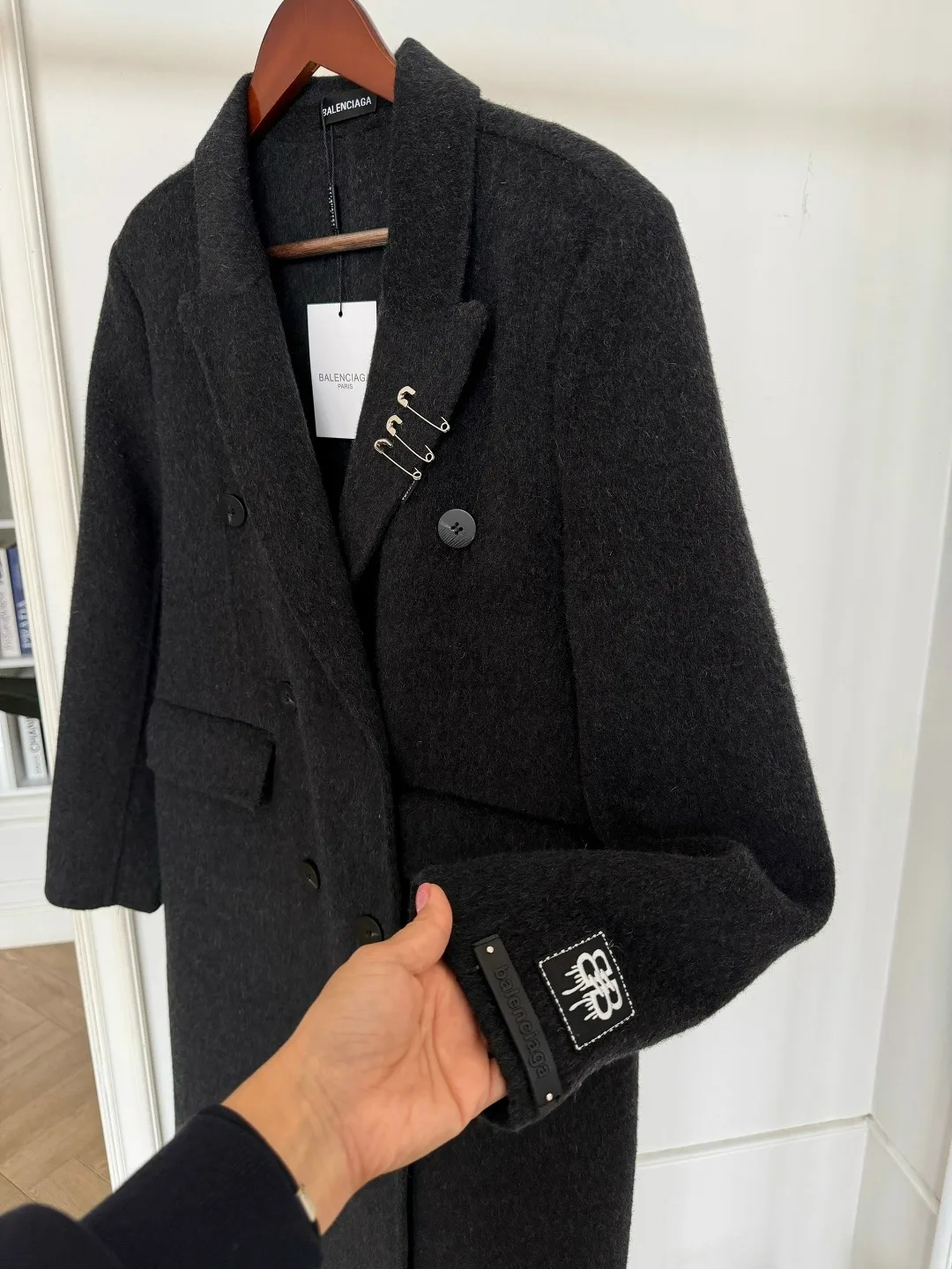 Пальто Balenciaga из кашемира и шерсти Чёрный — фото 9