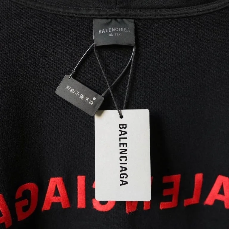 Balenciaga худи на молнии с красной вышивкой — фото 9