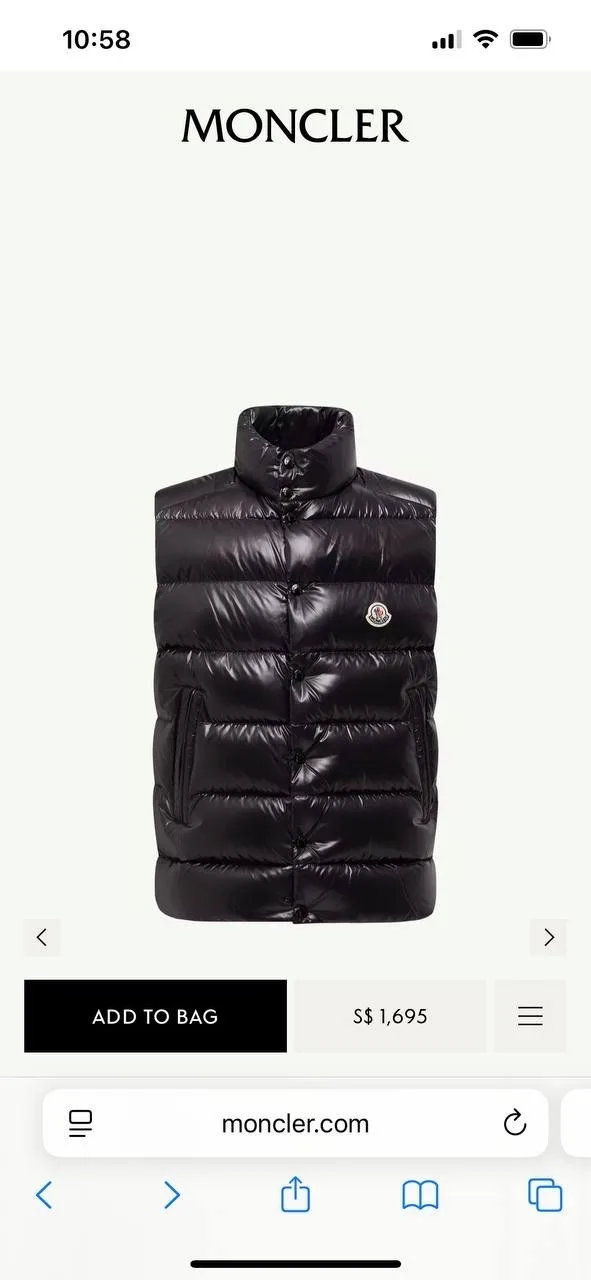 Жилет Moncler Tibb глянцевый дутый — фото 2