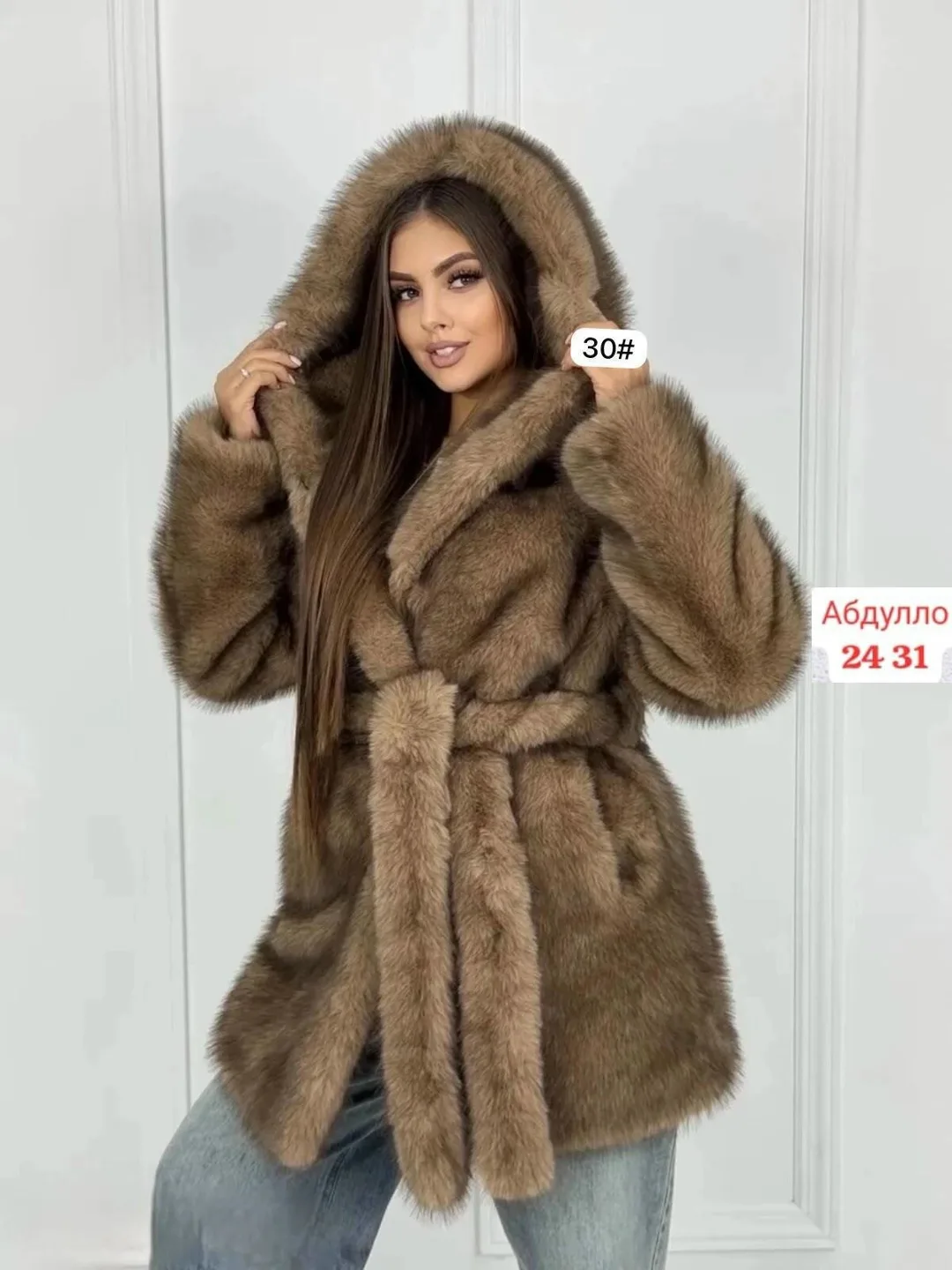 𝒩𝑒𝓌 𝒞𝑜𝓁𝓁𝑒𝓀𝓉𝒾𝑜𝓃 Шуба с капюшоном ЭКО Норка Длина — фото 2