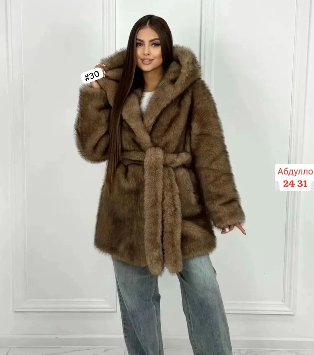𝒩𝑒𝓌 𝒞𝑜𝓁𝓁𝑒𝓀𝓉𝒾𝑜𝓃 Шуба с капюшоном ЭКО Норка Длина — фото 5
