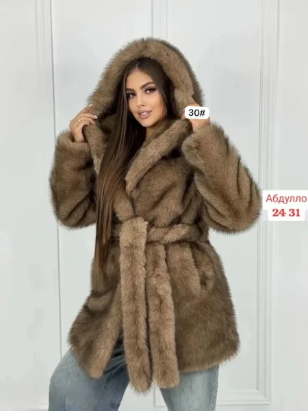 𝒩𝑒𝓌 𝒞𝑜𝓁𝓁𝑒𝓀𝓉𝒾𝑜𝓃 Шуба с капюшоном ЭКО Норка Длина — фото 2
