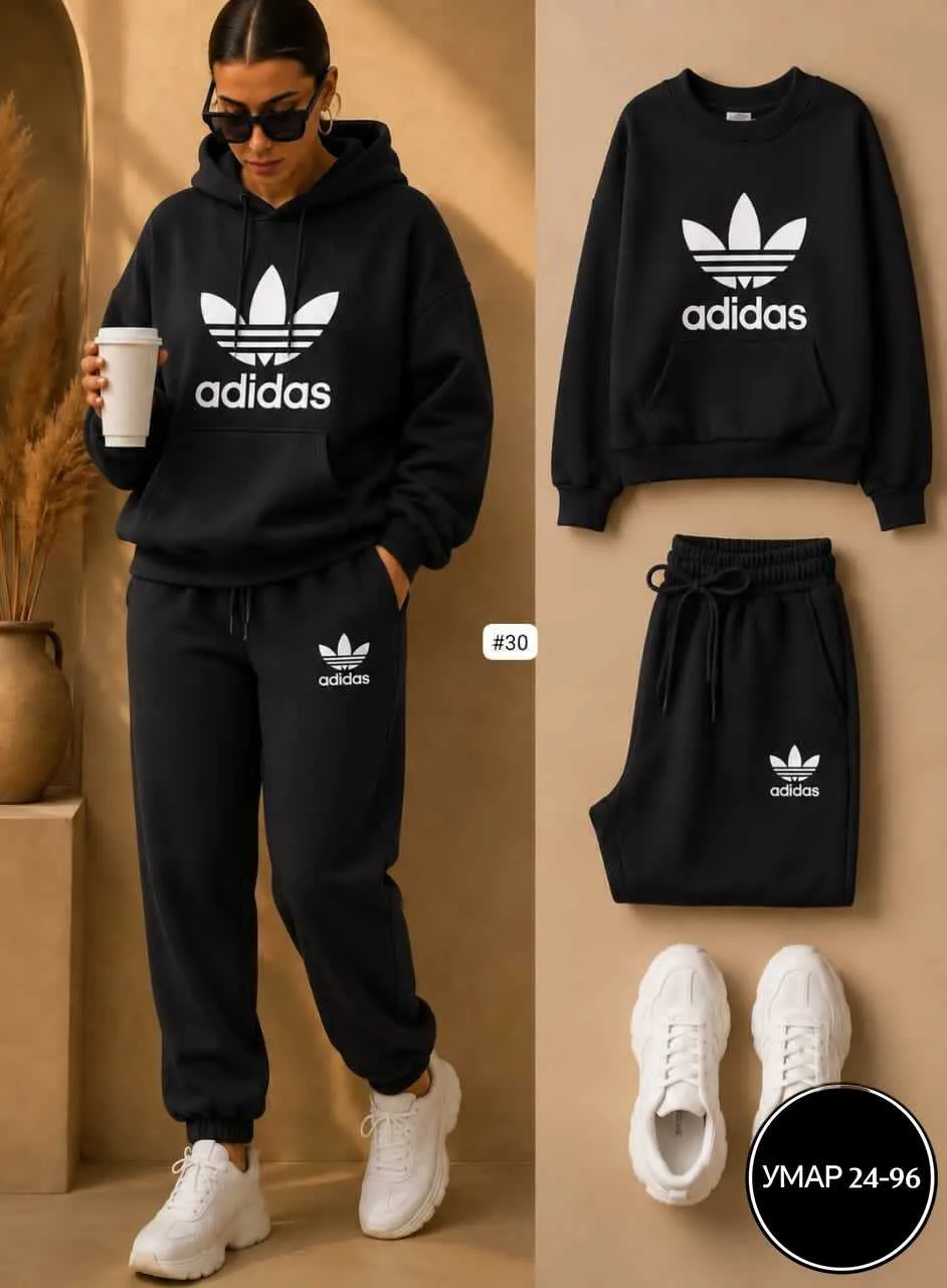 Женский спортивный костюм Adidas Original Флис Синий — фото 4