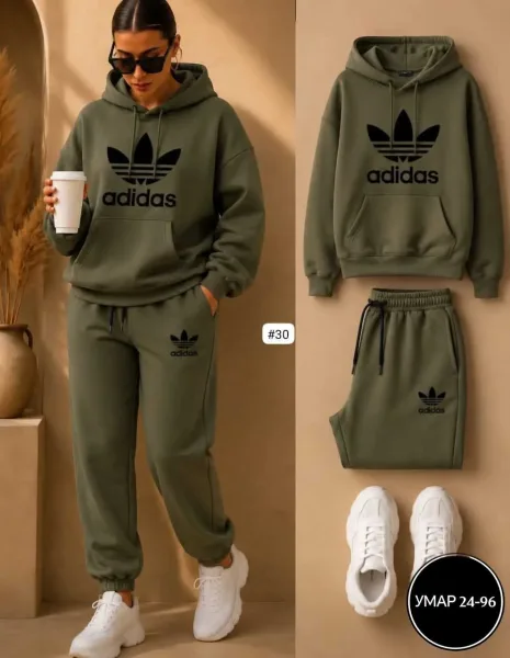 Женский спортивный костюм Adidas Original Флис Синий — фото 1