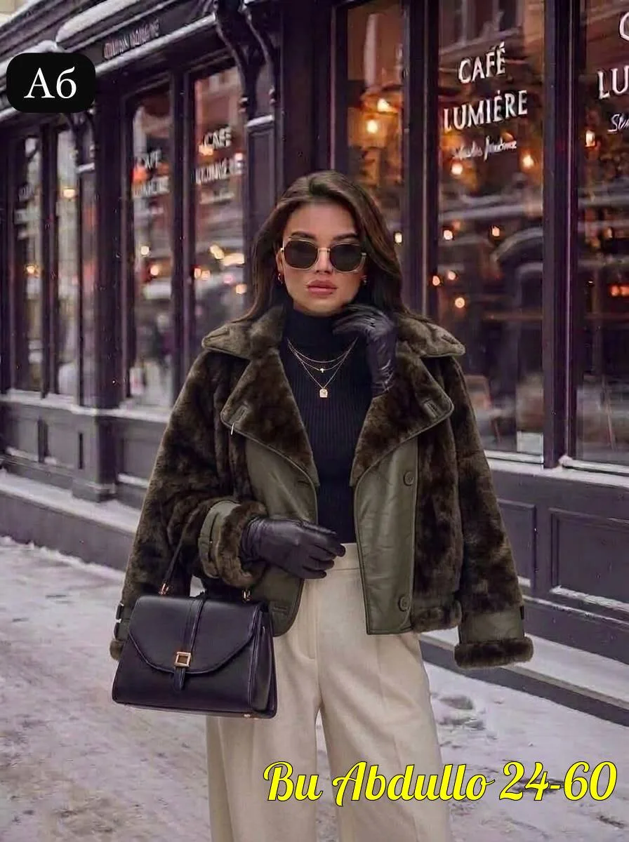 Одна из самых популярных дубленка года, кожа натуральная мех — фото 3