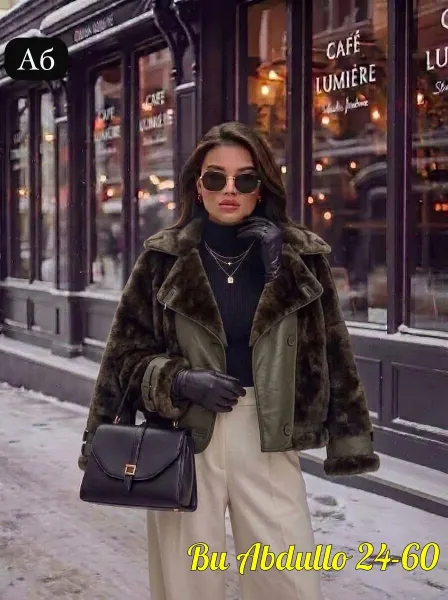 Одна из самых популярных дубленка года, кожа натуральная мех — фото 3