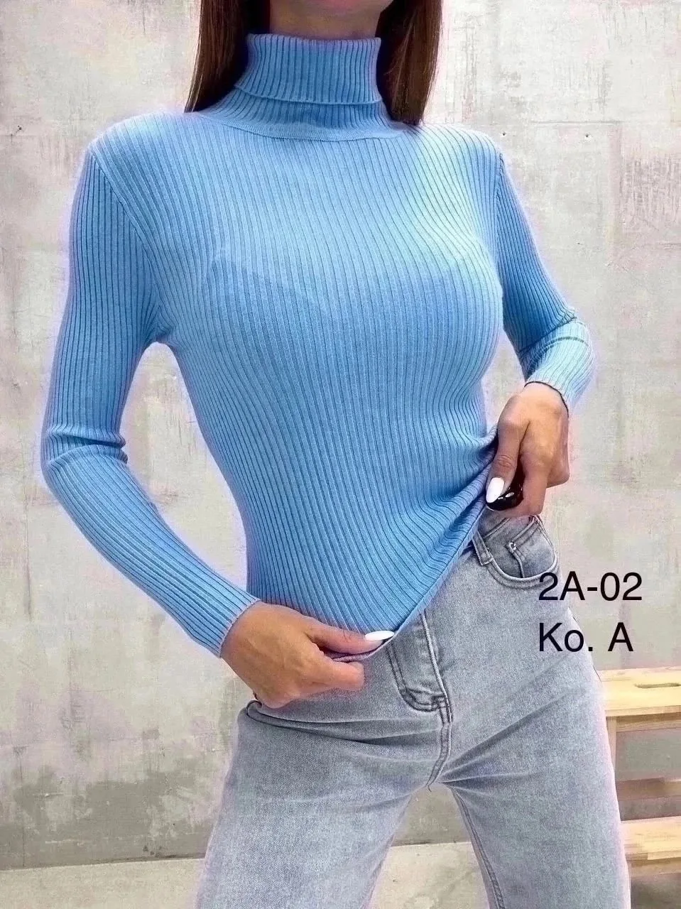 Водолазка однотонная лапша — фото 4