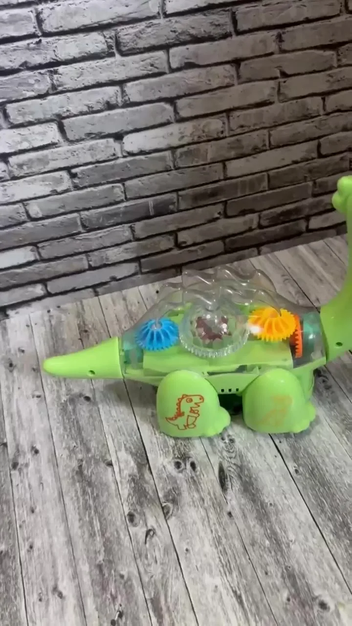 Игрушка-динозавр из пластика с функцией самодвижения — видео