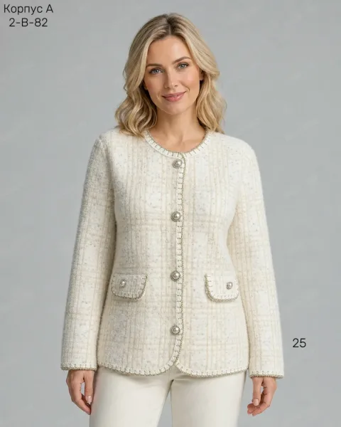 Женский кардиган из смесового материала — 20 шерсть 20 WOOL, 80 POLYESTER — фото 12