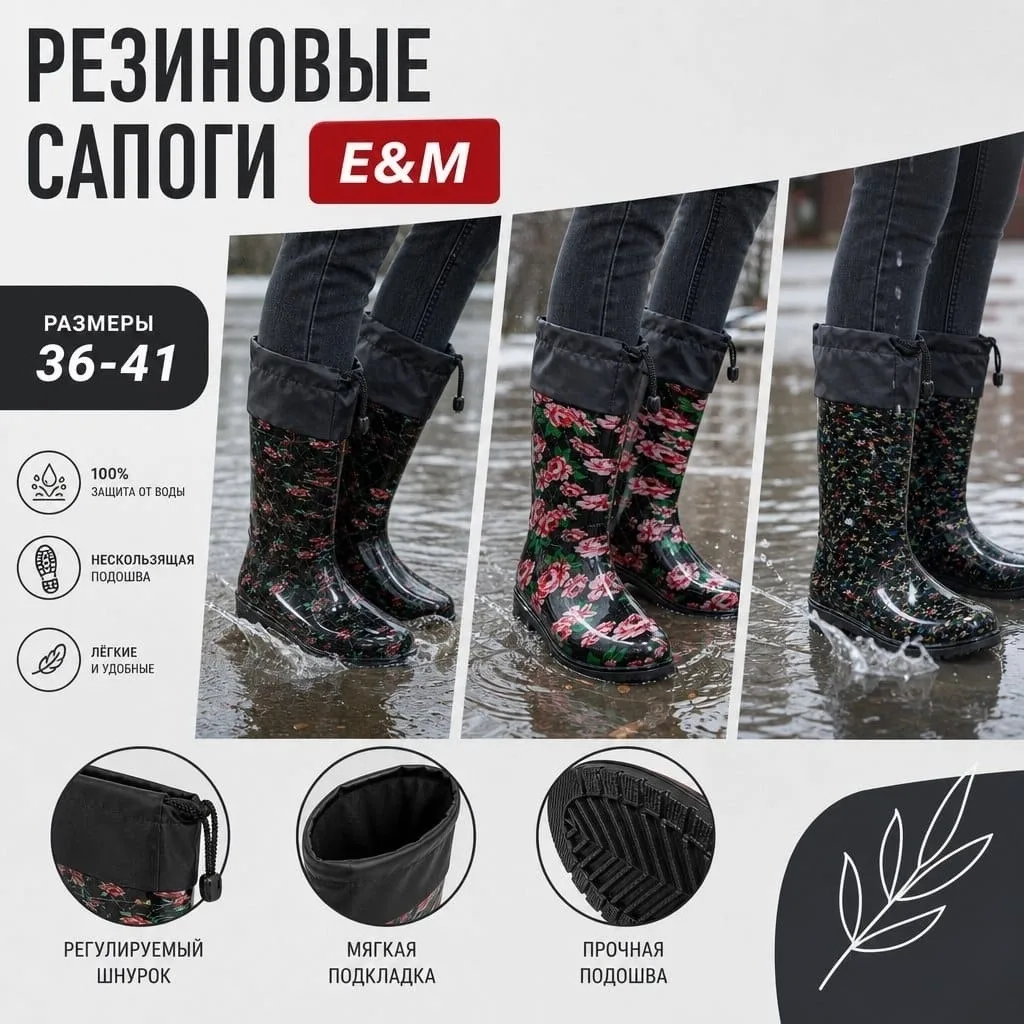 Сапоги резиновые женские — фото 1
