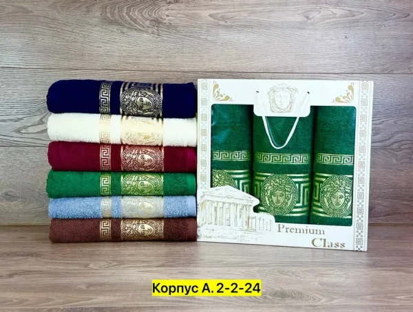 Набор из трёх полотенец из 100 хлопка: одно для бани (70×) — фото 6