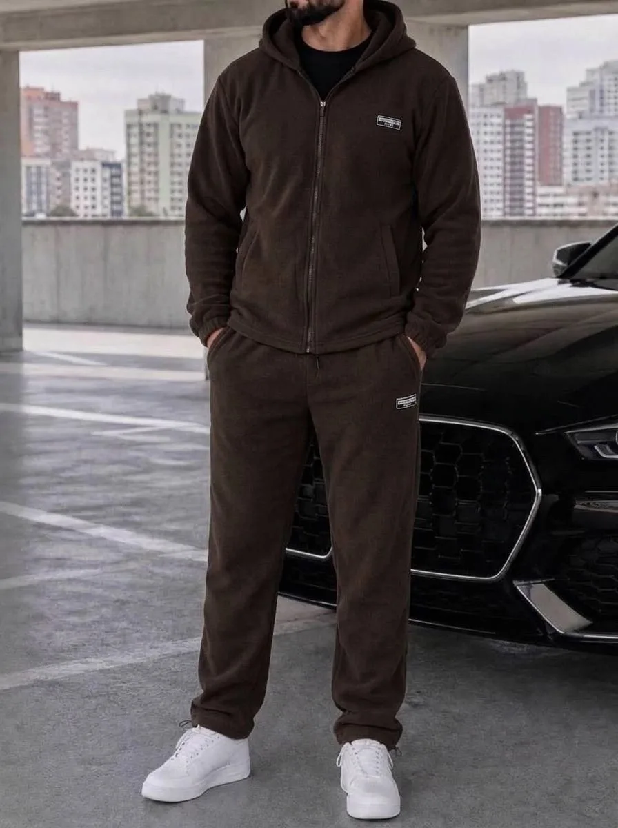 Костюм мужской из двухстороннего флиса Зелёный — фото 4