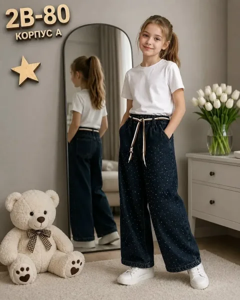 Брюки, джинсовые — фото 13