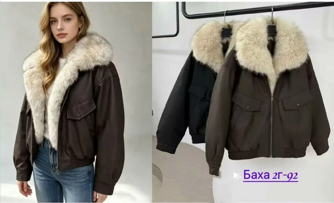 Куртка с меховым воротником — фото 7