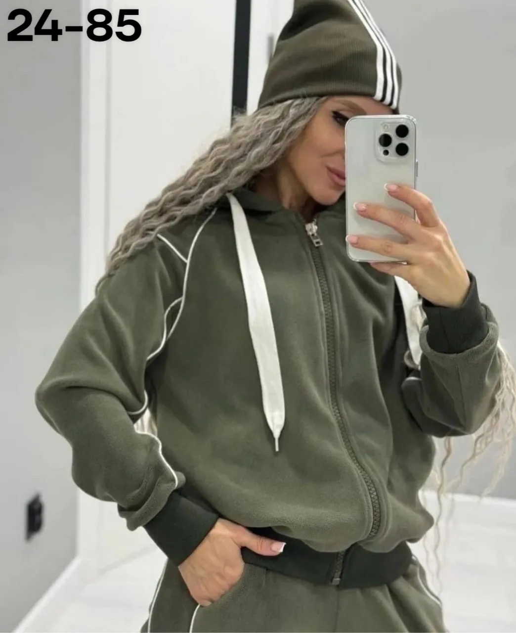 Комплект из кофты, брюк и шапки из мягкого двухстороннего флиса — фото 13