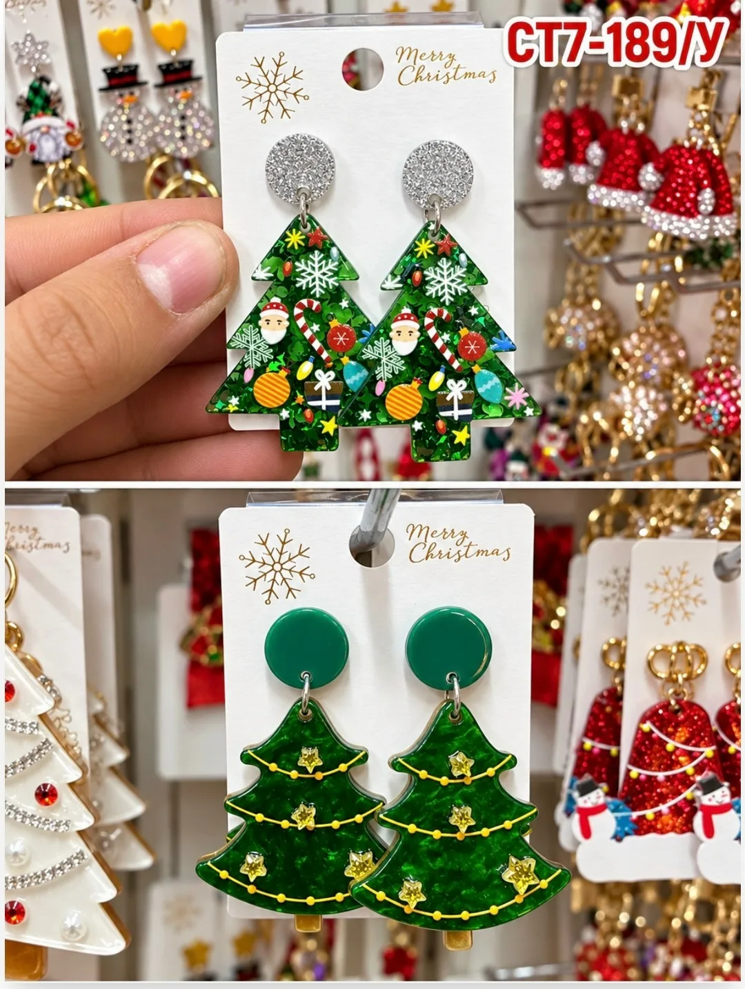 Серьги новогодние для детей Серый — фото 2