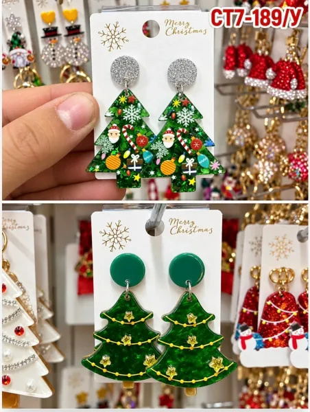 Серьги новогодние для детей Серый — фото 2