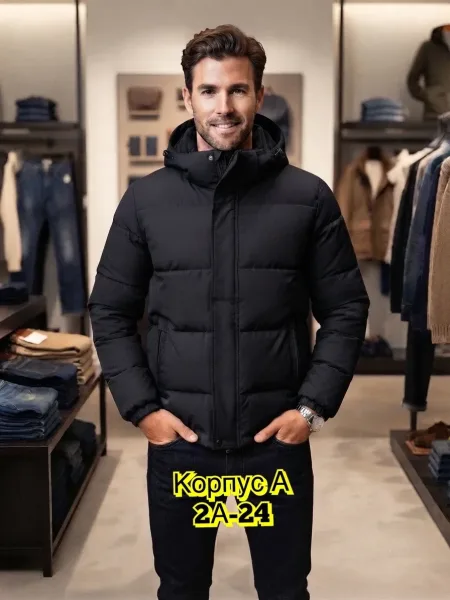 Куртка для мужчин из холлофайбера с подкладкой из синтепона — фото 10